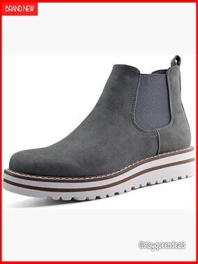 Waterproof Chelsea Boots Elastic Ankle Boots Flat Heel Slip On